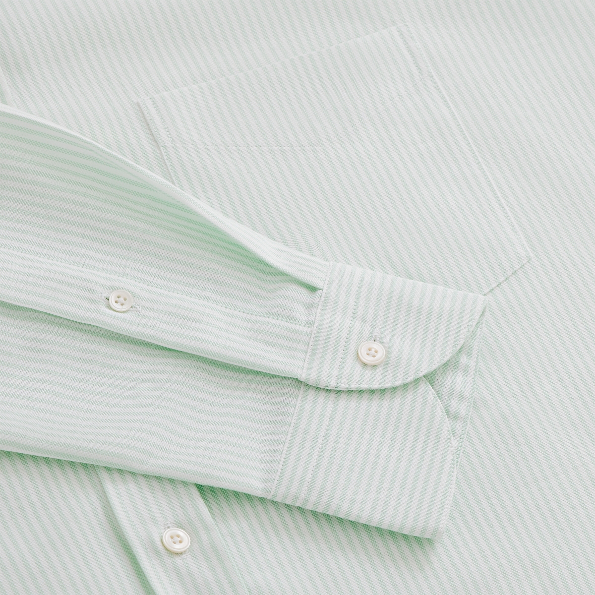 Chemise homme Oxford Rayures LT GREEN et White