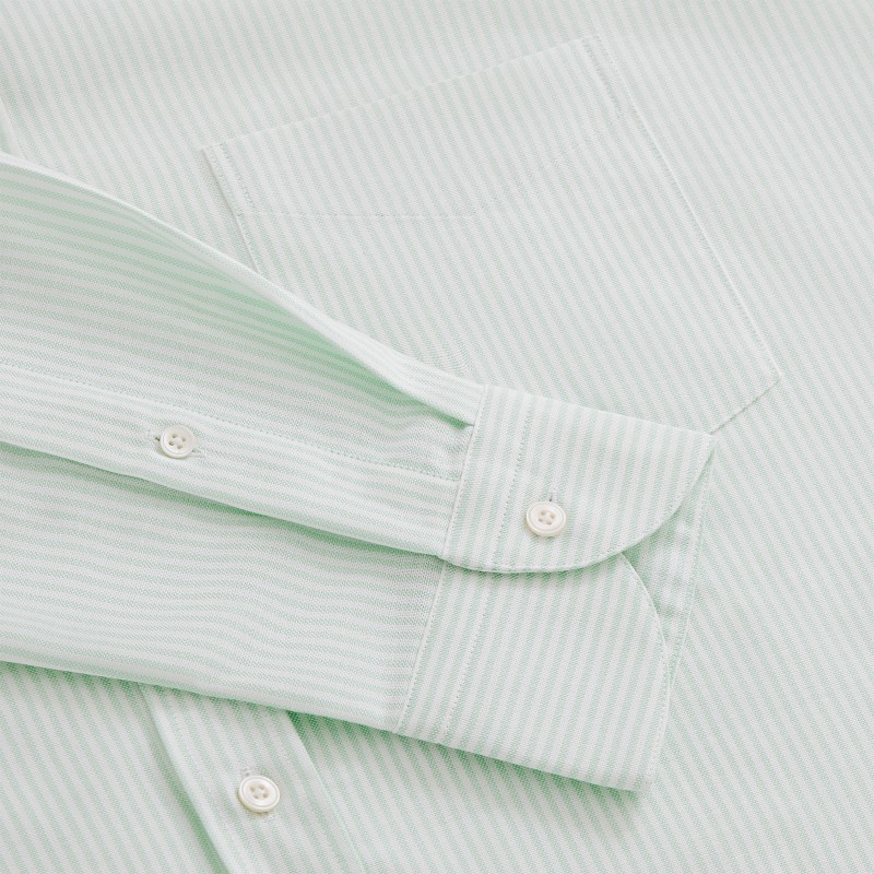 Chemise homme Oxford Rayures LT GREEN et White