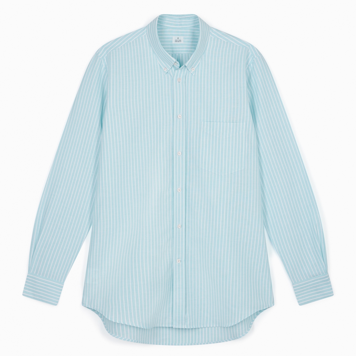 Chemise homme Oxford Rayures MINT GREEN et White