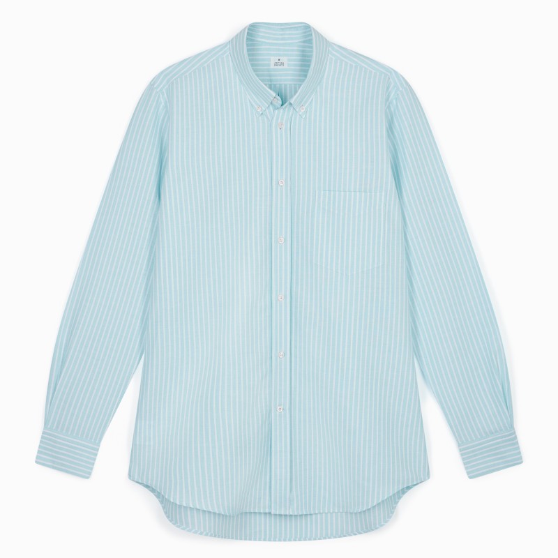 Chemise homme Oxford Rayures MINT GREEN et White
