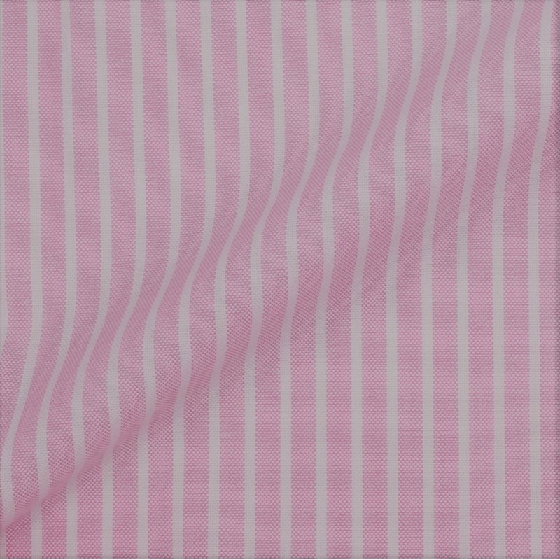 Oxford Rayé Rose Blanc