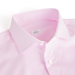 CHEMISE OFFICE EN TWILL RAYÉ ROSE TAILLE 39