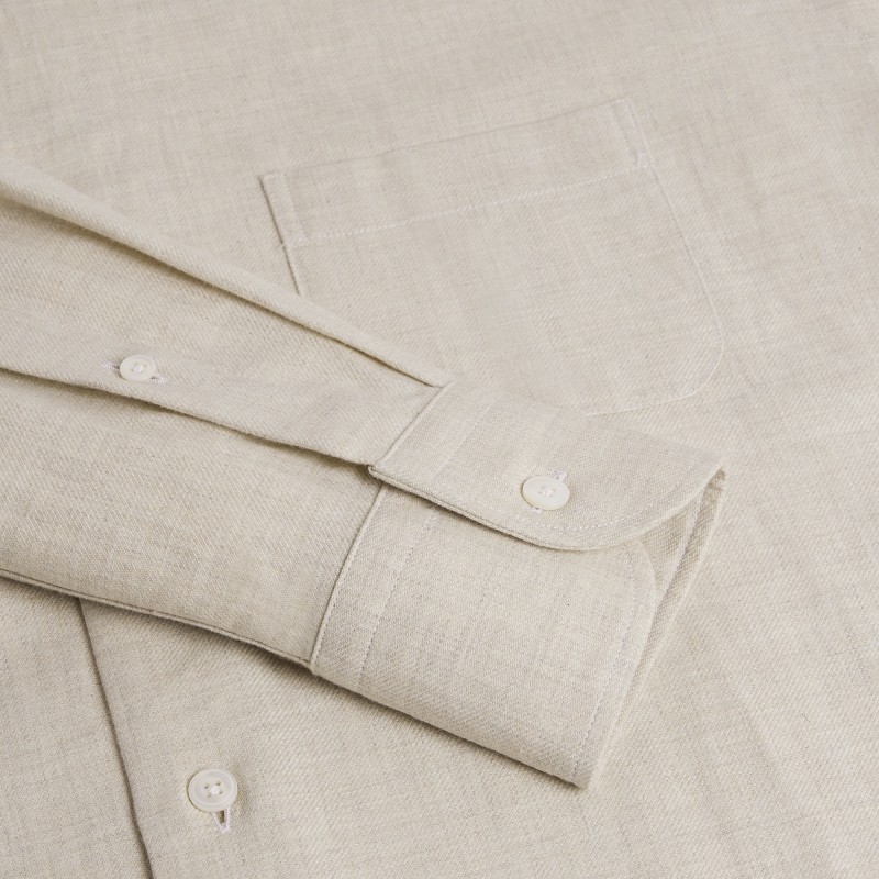 Chemise homme Flanelle Uni Beige