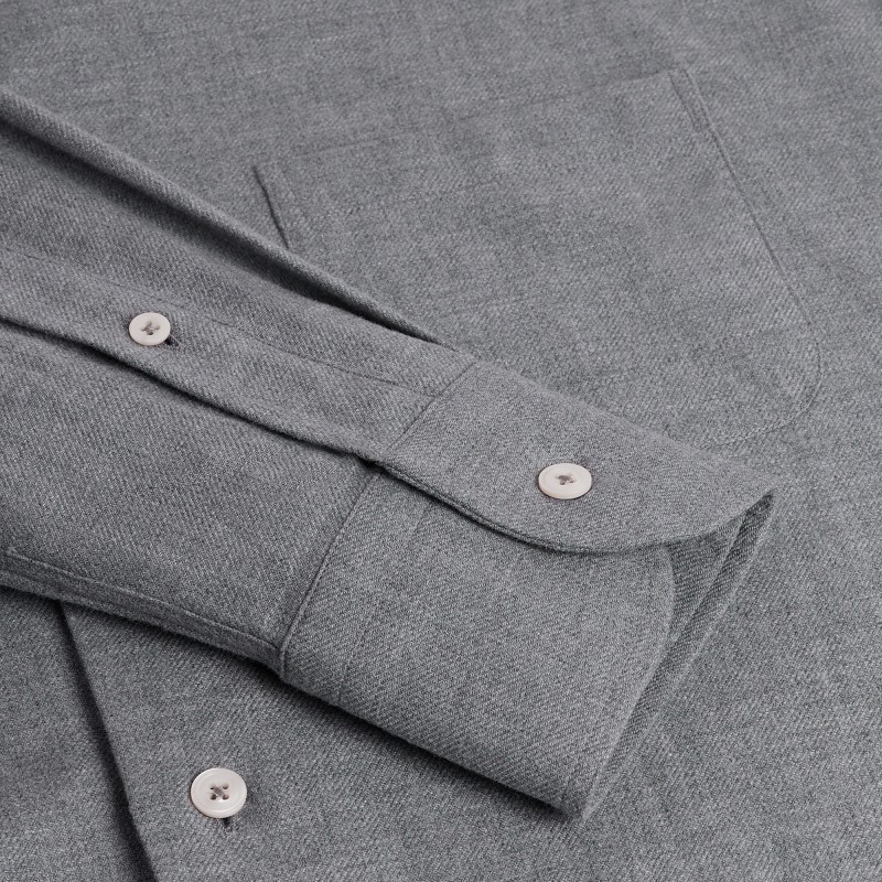 Chemise homme Flanelle Uni Gris clair