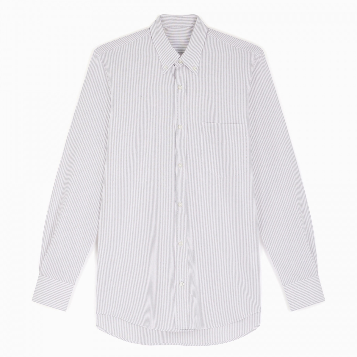 Chemise homme Oxford Rayé Gris et Blanc