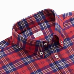 Chemise homme Gratté Carreaux Rouge et Bleu