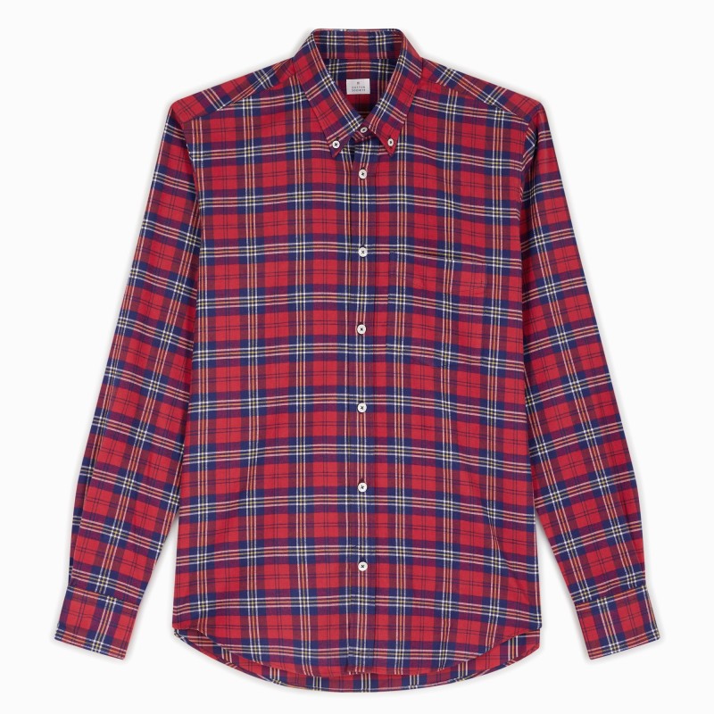 Chemise homme Gratté Carreaux Rouge et Bleu