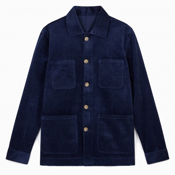 Veste de travail velours côtelé marine