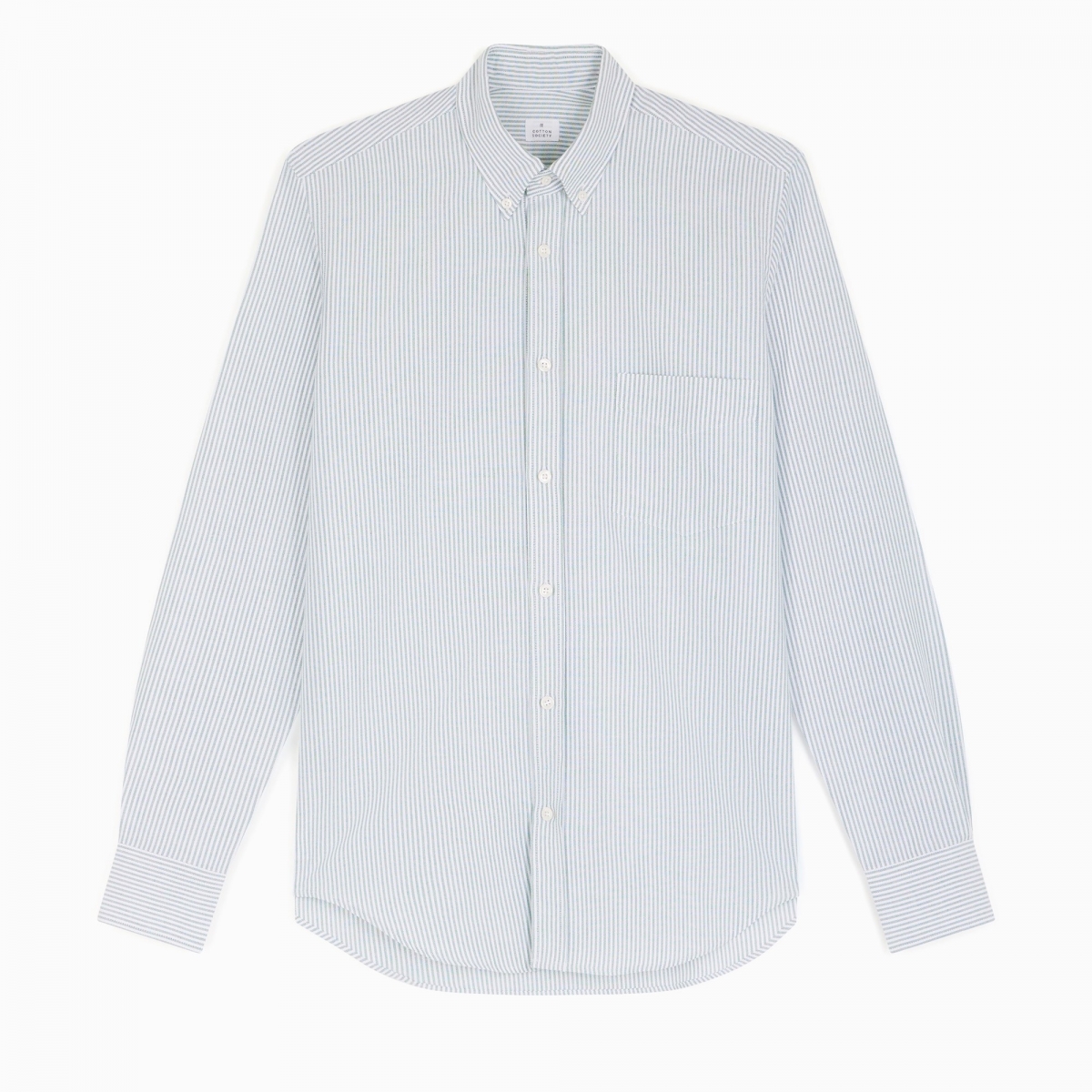 Chemise homme Oxford Rayé Vert sapin et Blanc