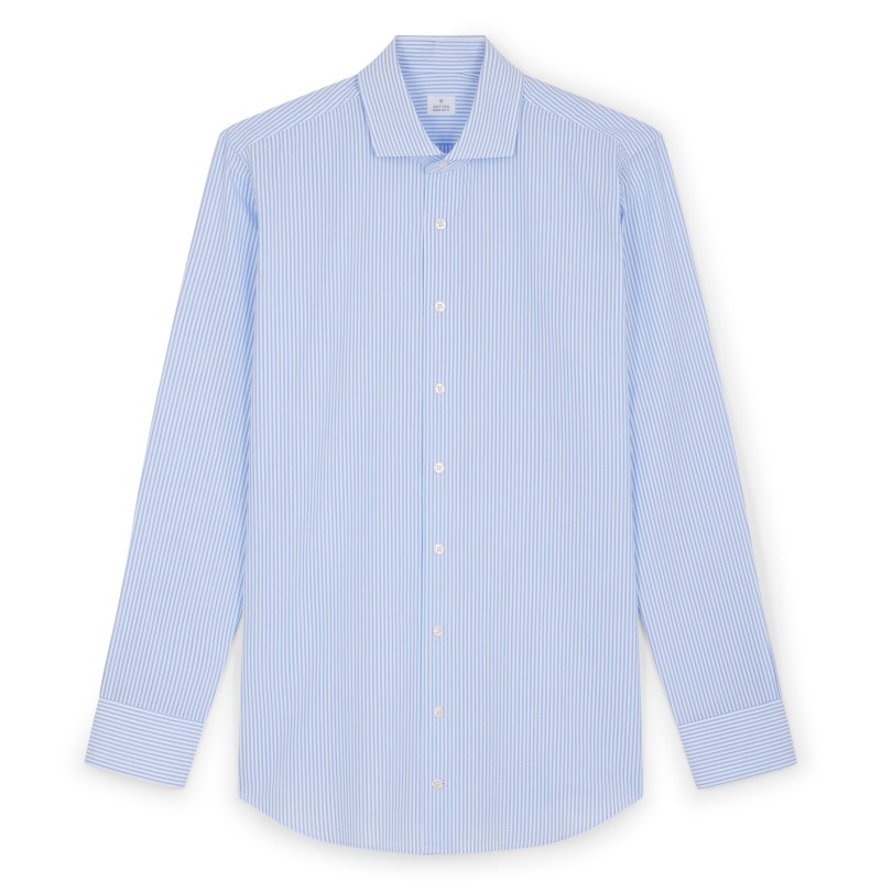 Chemise homme Seersucker Rayé Bleu Ciel et Blanc