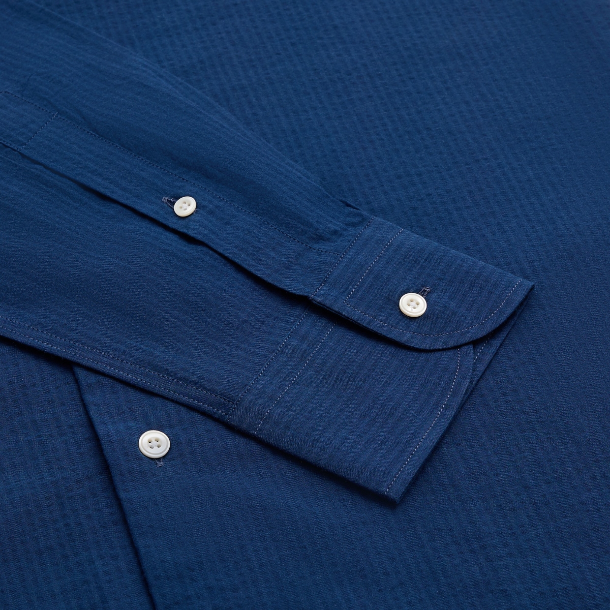 Chemise homme Seersucker Rayé Marine