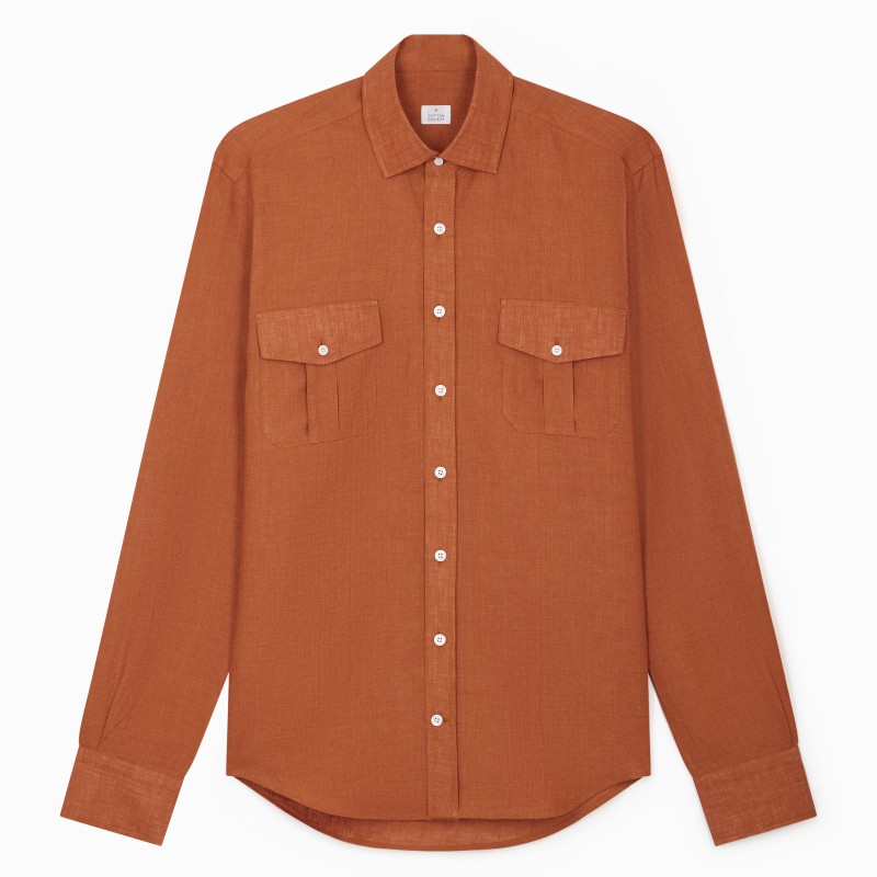 Chemise homme Chambray Uni Brique