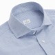 Chemise homme Coton Lin Carreaux Bleu Ciel