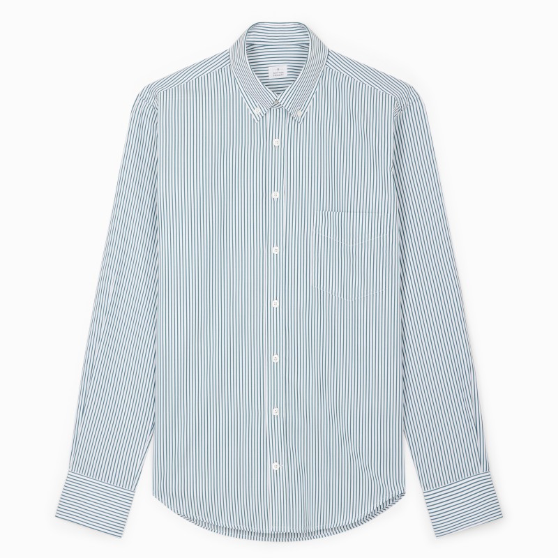 Chemise homme Popeline Rayé Vert