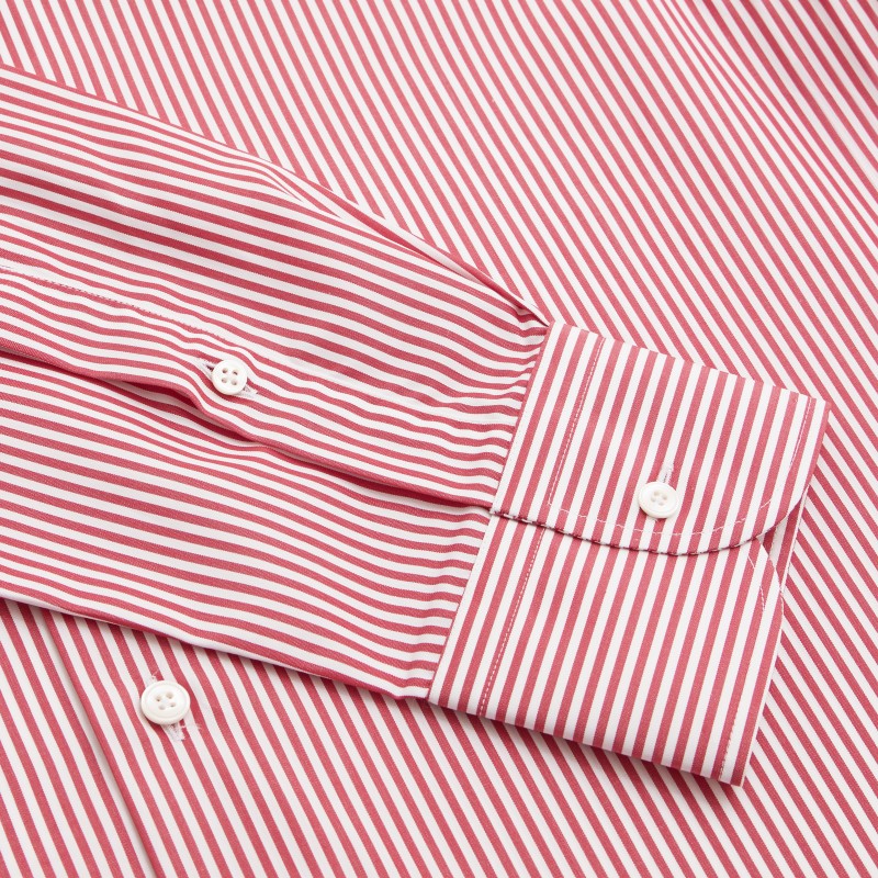 Chemise homme Popeline Rayé Rouge