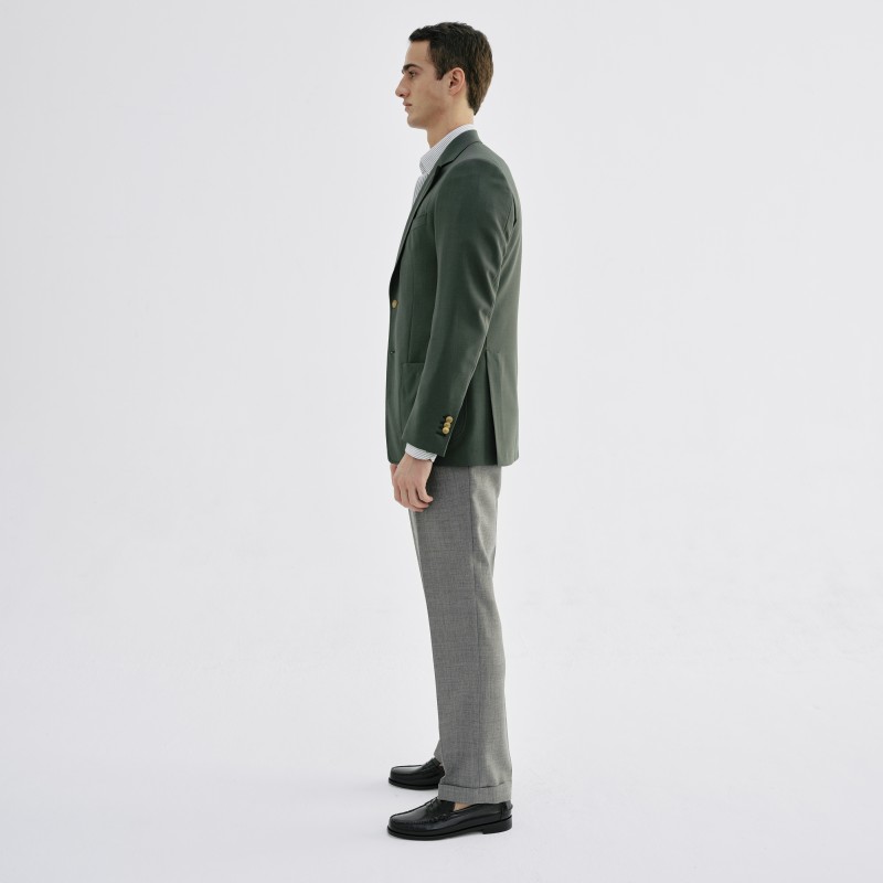 Blazer vert empire à boutons dorés