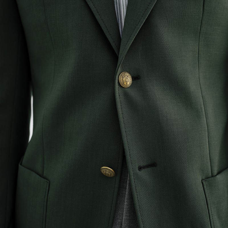 Blazer vert empire à boutons dorés