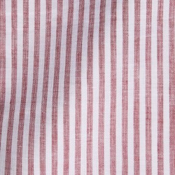 Lin Coton Rayé Rouge Blanc
