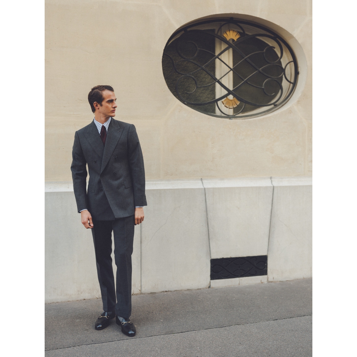 Costume Croisé Fresco Gris