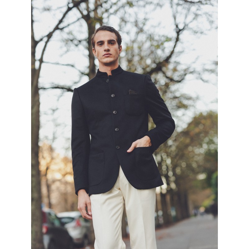 Veste Impressioniste Noire en cachemire 