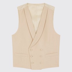 Gilet croisé en Shantung Soie et Lin