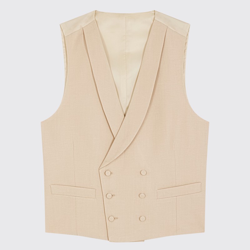 Gilet croisé lin et soie