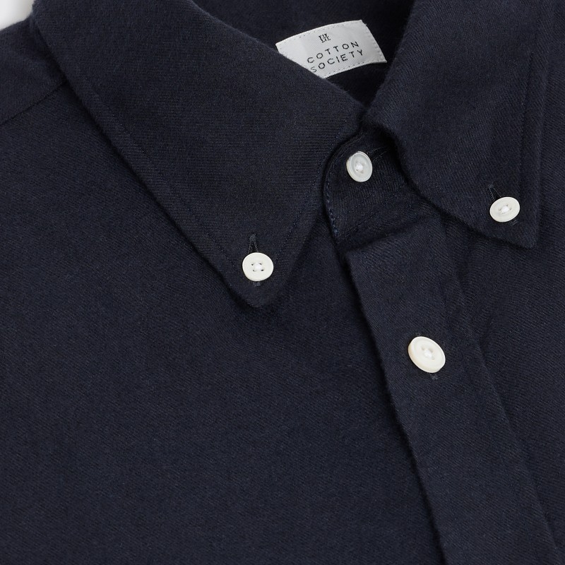 Flanelle Uni Bleu marine