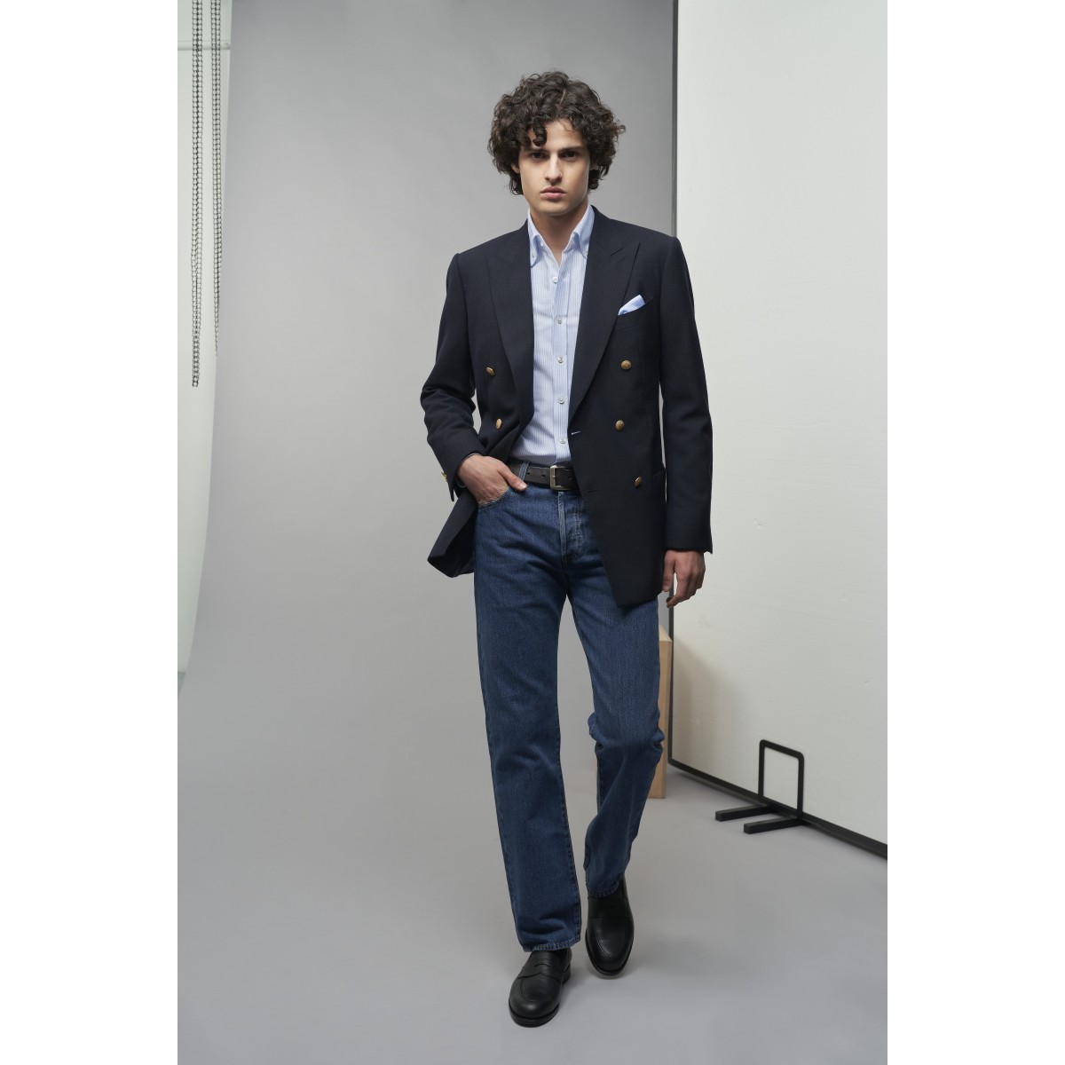 Chemise homme Oxford Rayé Bleu ciel et Blanc