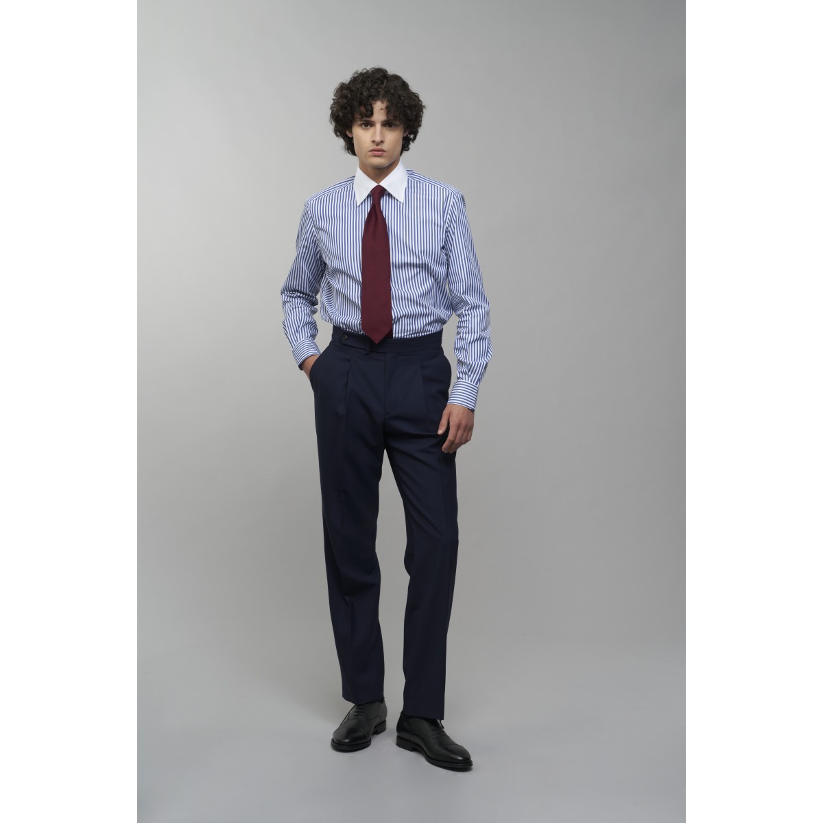 Chemise homme Popeline Rayé Bleu