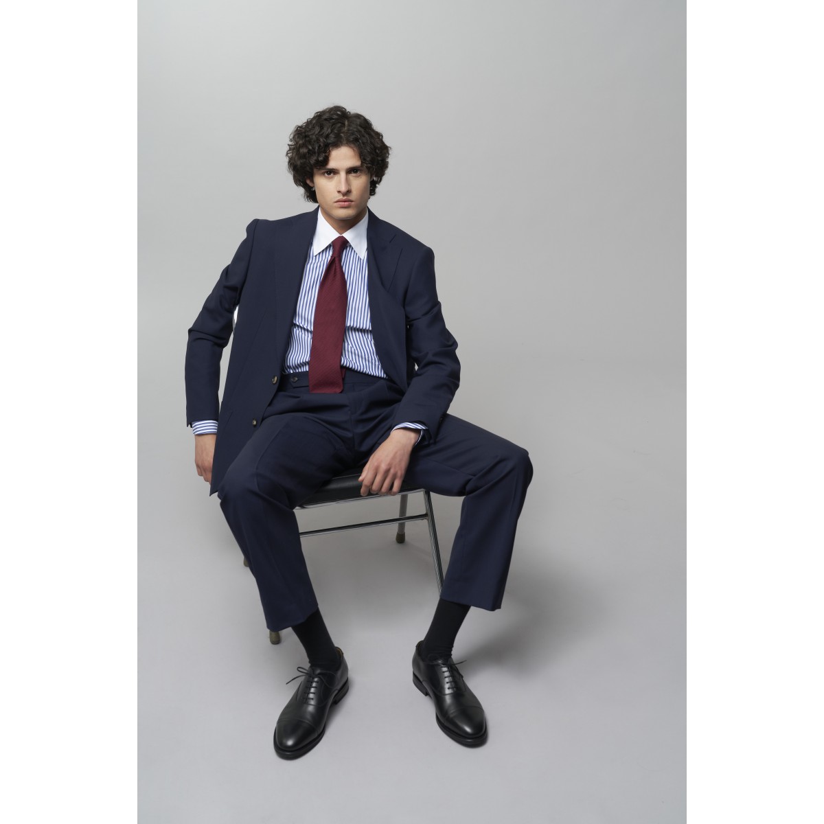 Chemise homme Popeline Rayé Bleu