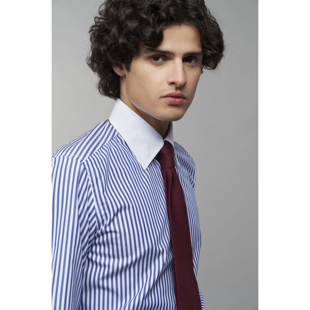 Chemise homme Popeline Rayé Bleu