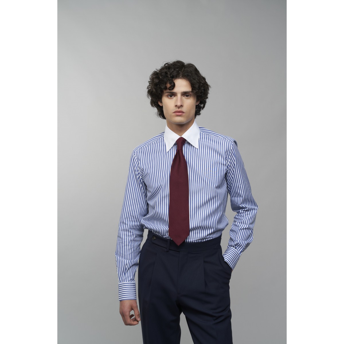 Chemise homme Popeline Rayé Bleu
