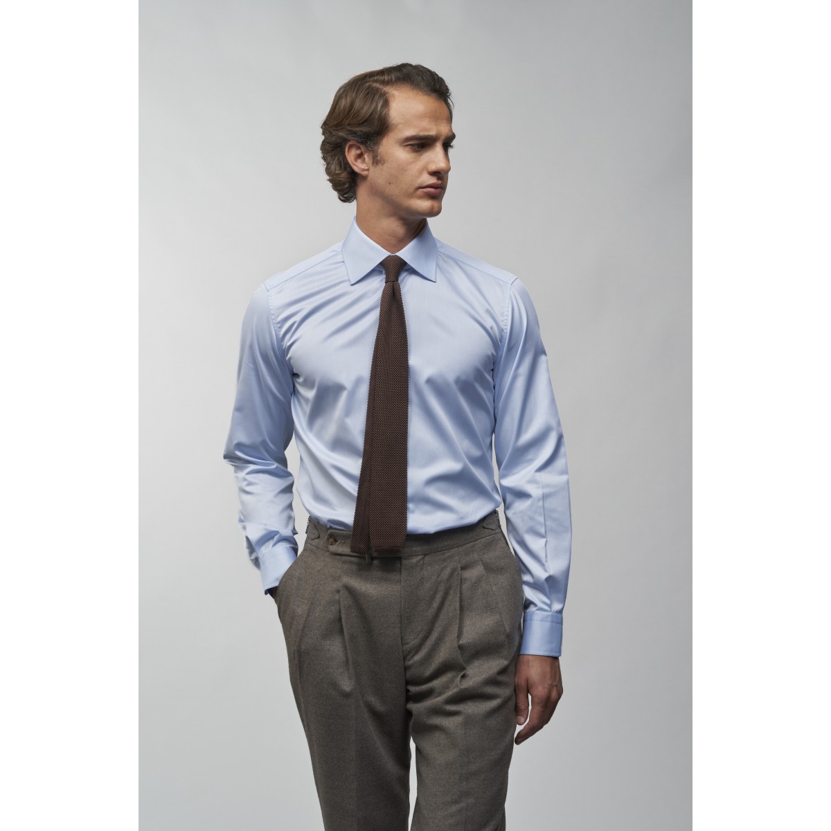 Chemise homme Twill Uni Bleu