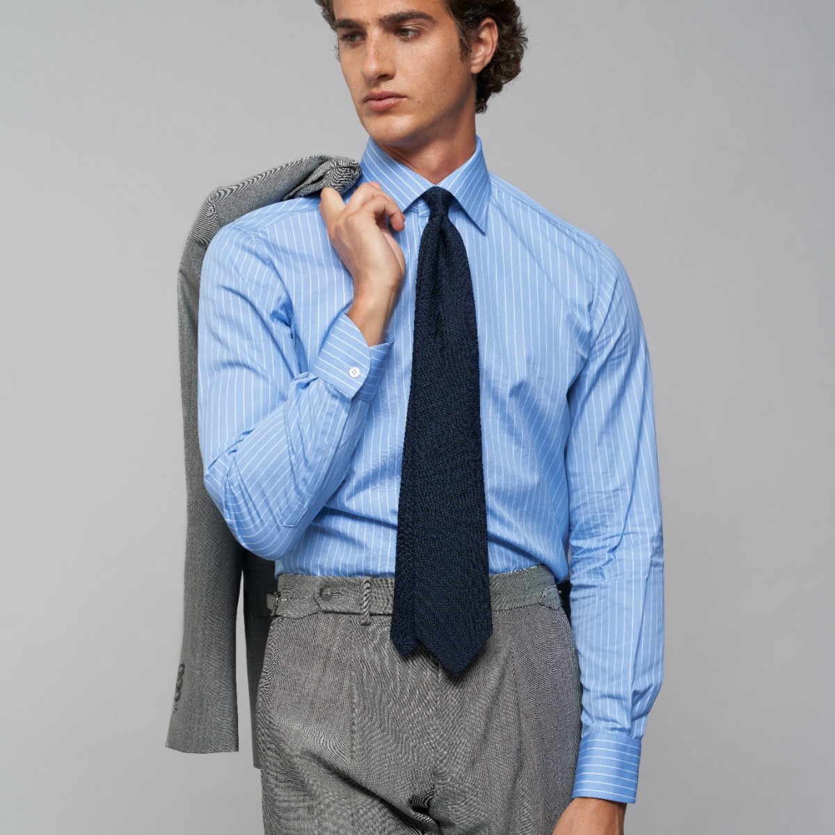 Chemise homme Popeline Rayé Bleu