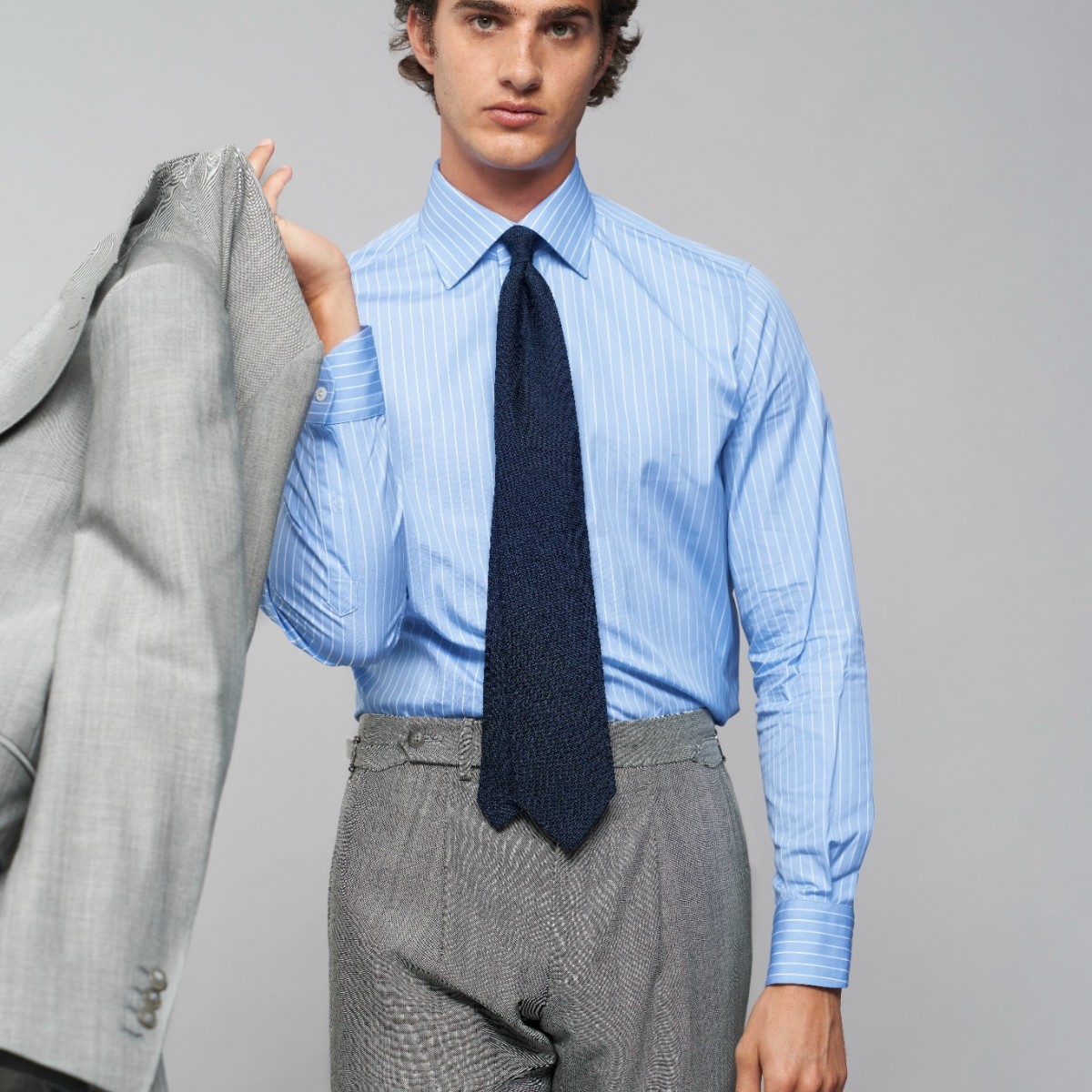 Chemise homme Popeline Rayé Bleu