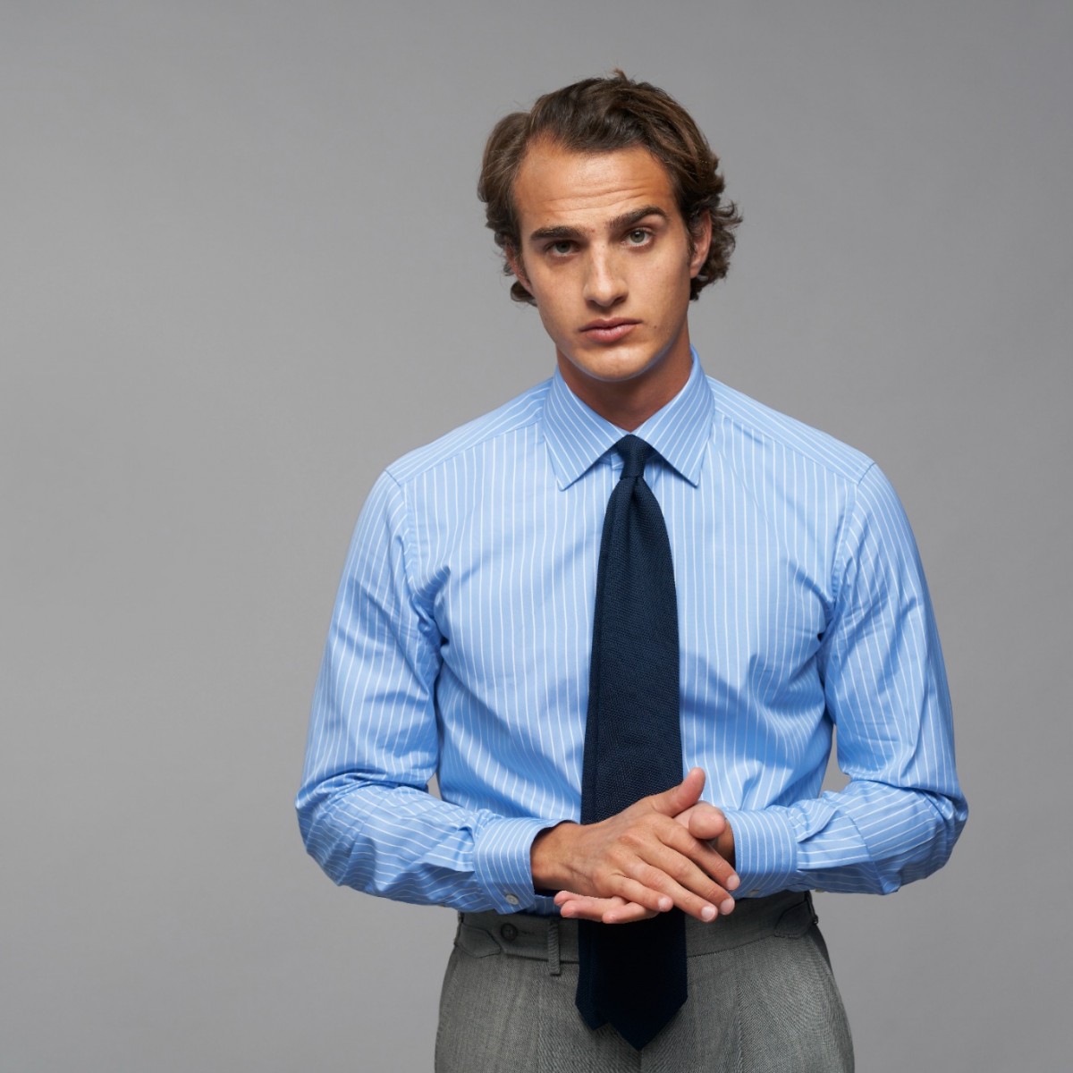 Chemise homme Popeline Rayé Bleu