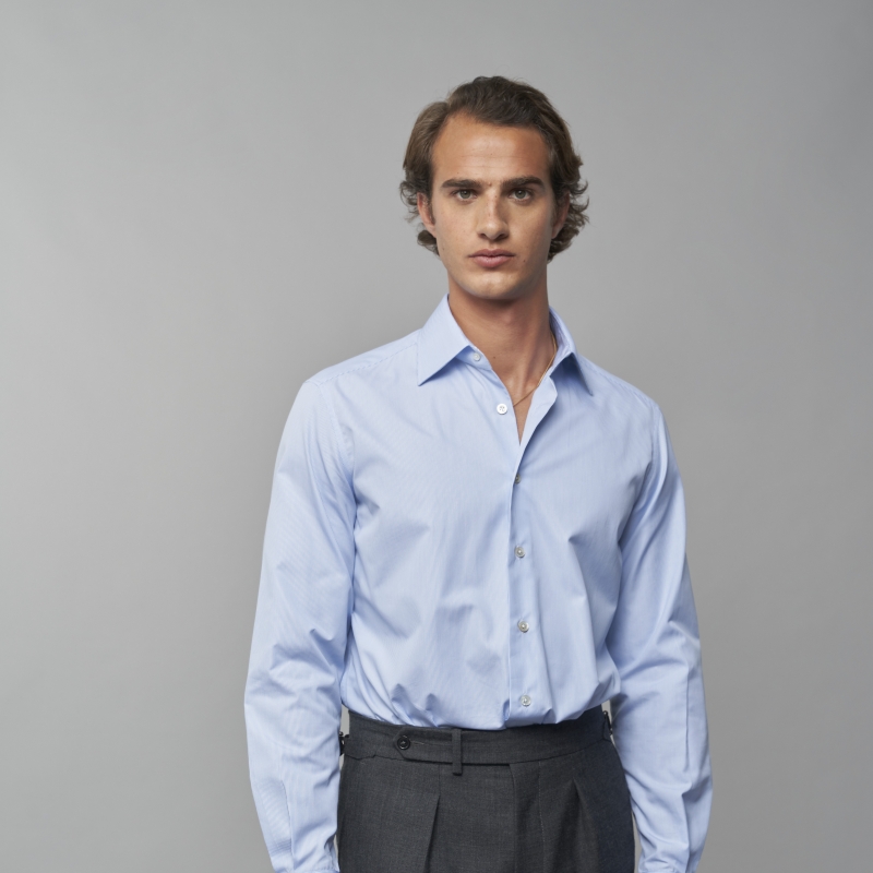 Chemise homme Popeline Uni Bleu