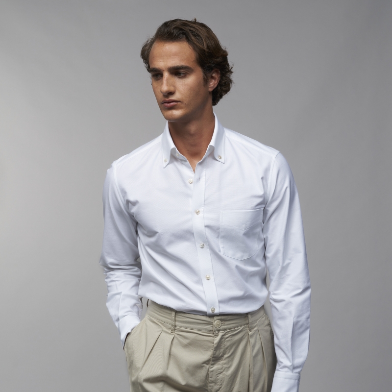 Chemise homme Oxford Uni Blanc