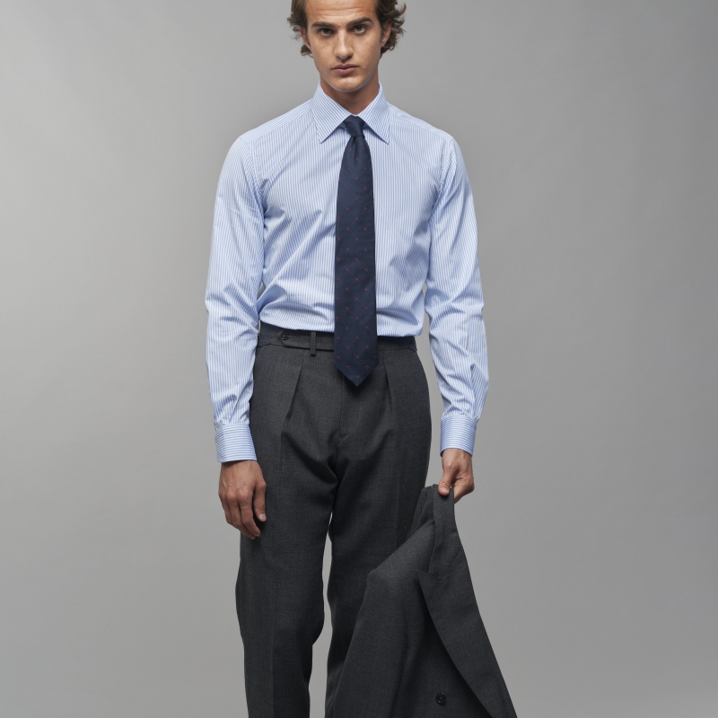 Chemise homme Popeline Rayé Bleu