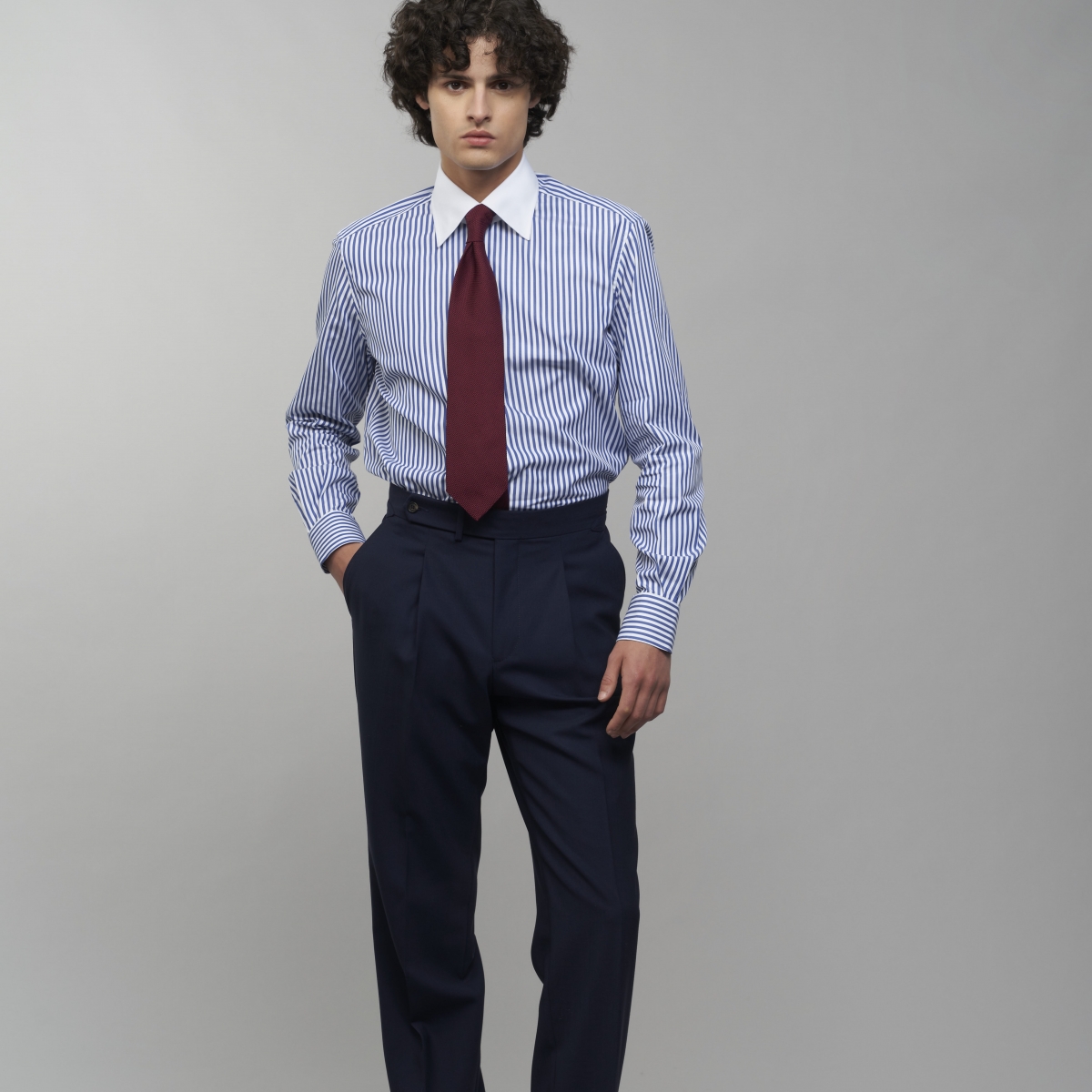 Chemise homme Popeline Rayé Bleu