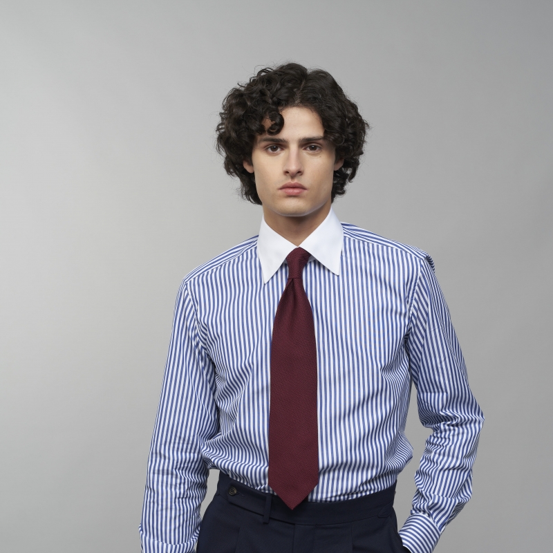 Chemise homme Popeline Rayé Bleu