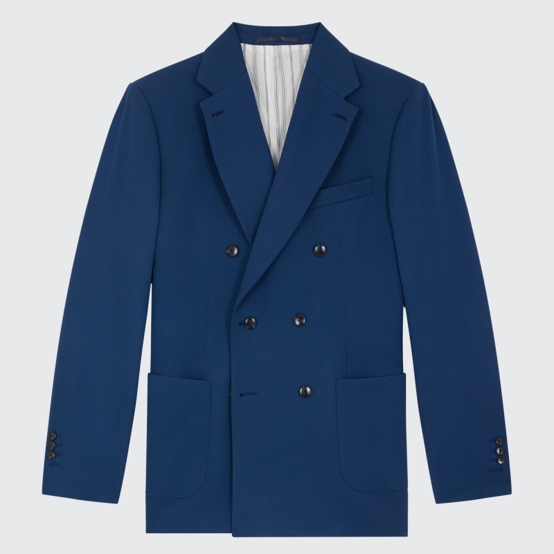 Costume croisé en SuperGabardine bleu 