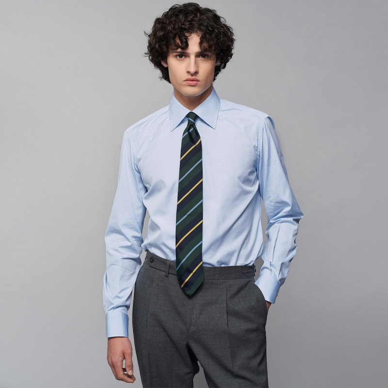 Chemise homme Popeline Uni Bleu