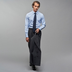 Chemise Popeline Rayée Bleue