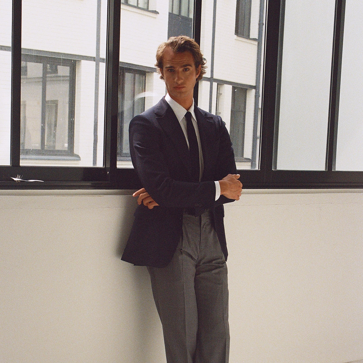 Blazer Fresco Mock Leno Marine