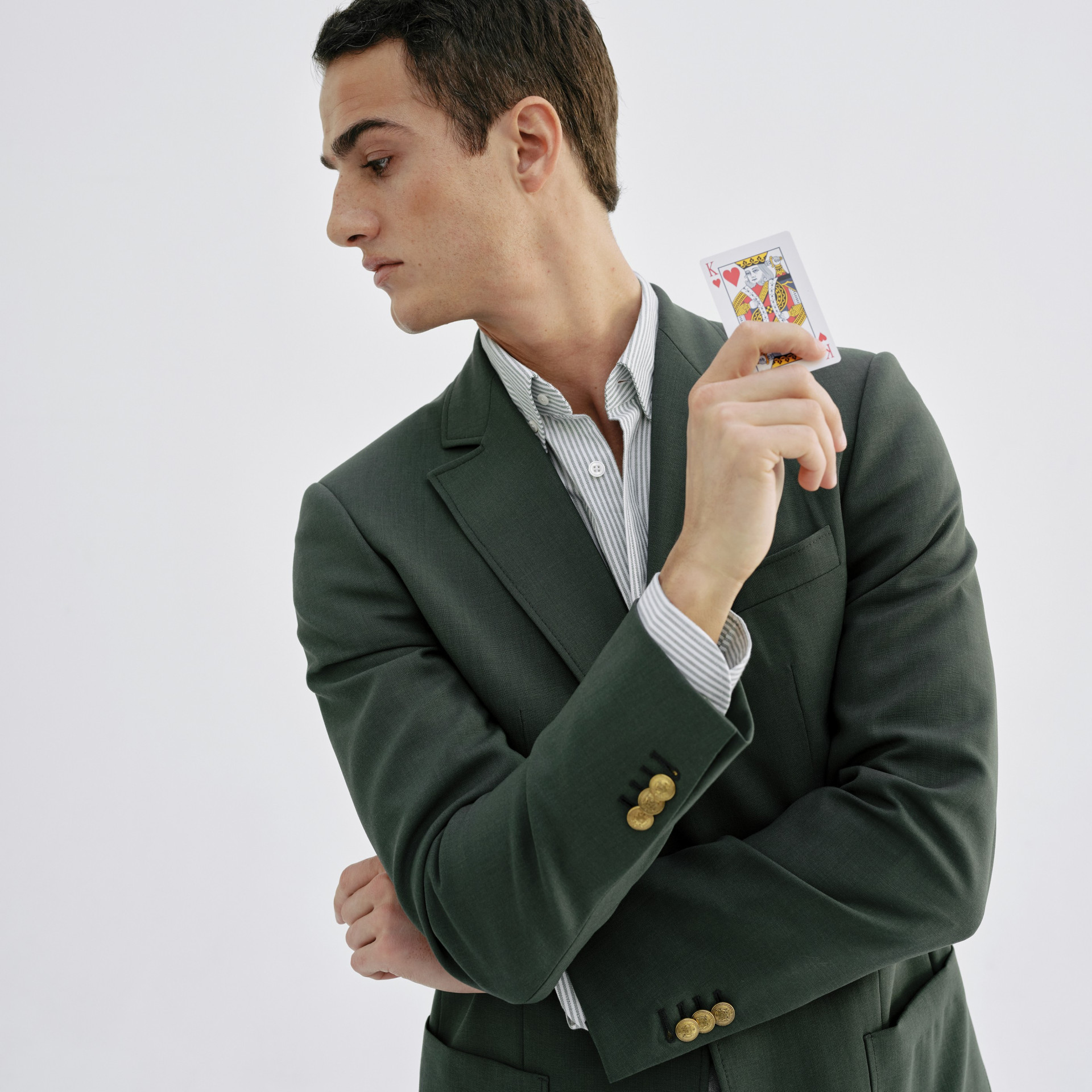 Blazer Vert empire à boutons dorés