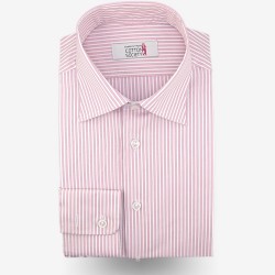 Chemise homme Popeline Rayée Rose et Blanc