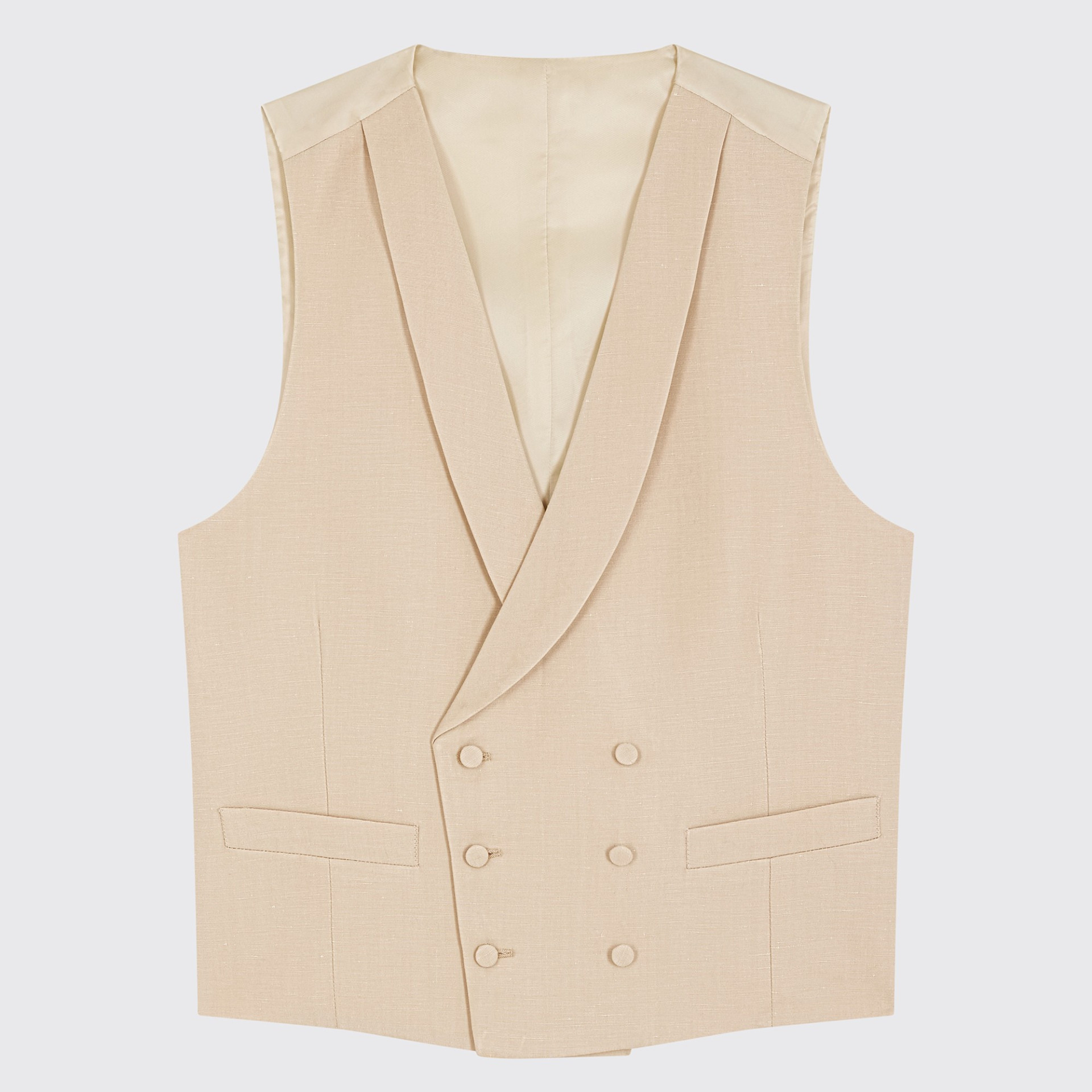 Gilet croisé en Shantung Soie et Lin