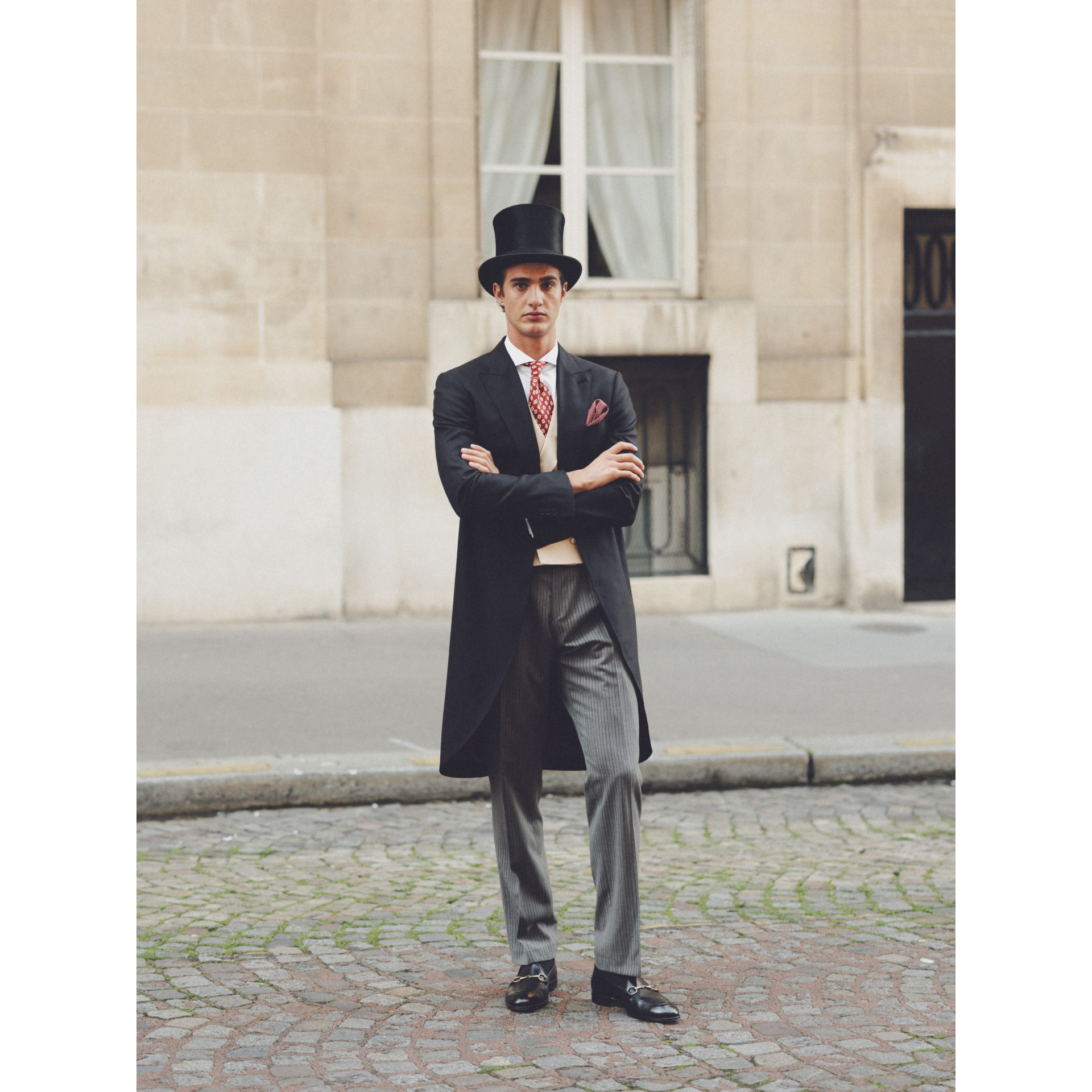 Gilet croisé en Shantung Soie et Lin