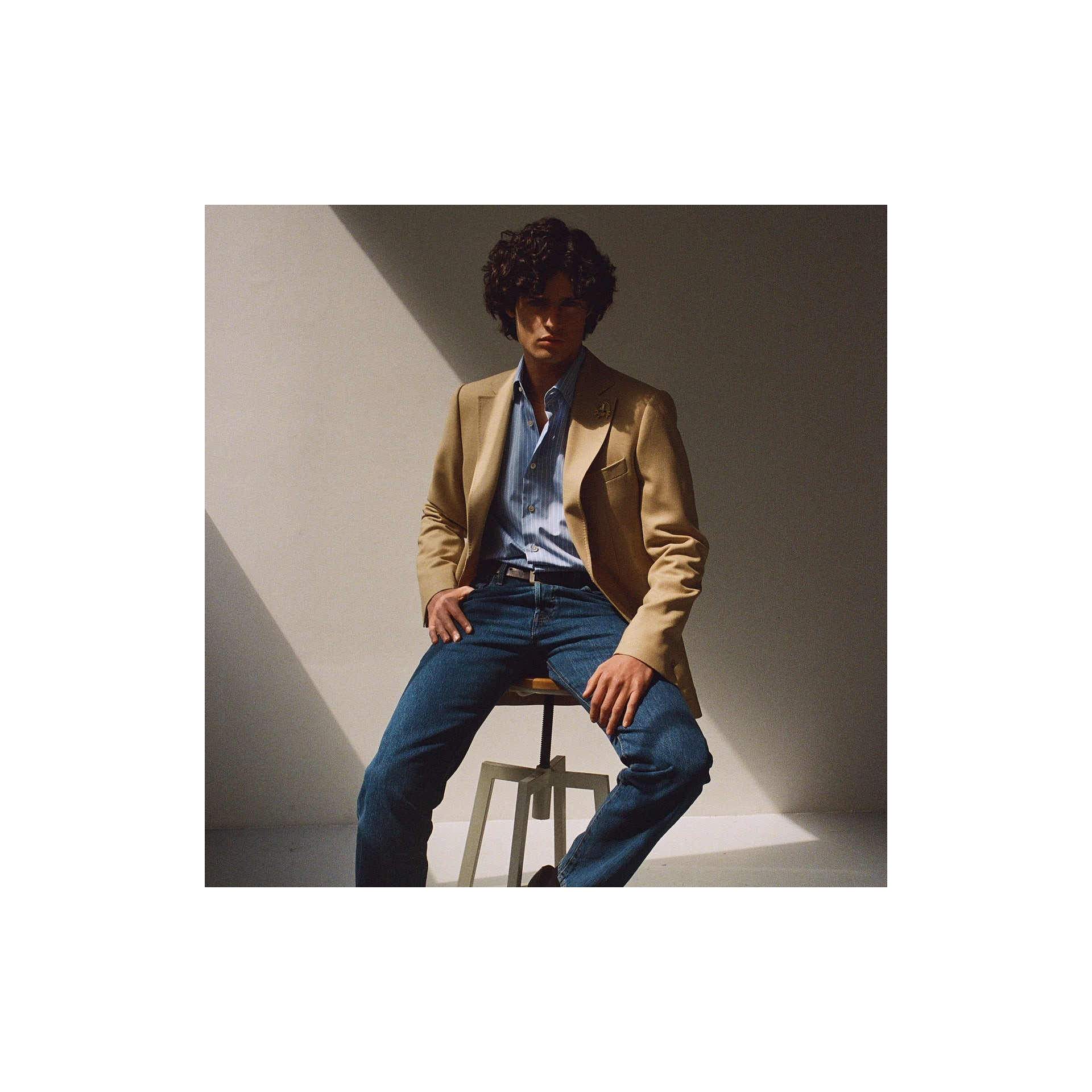 Blazer Fresco Mock Leno Miel